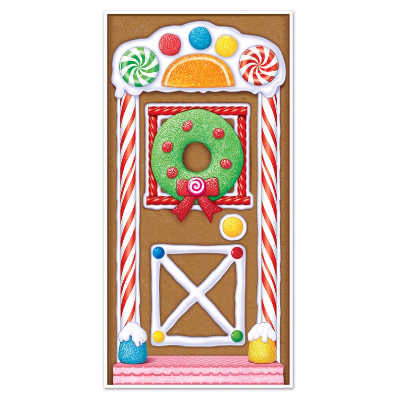Gingerbread Christmas House Door Cover