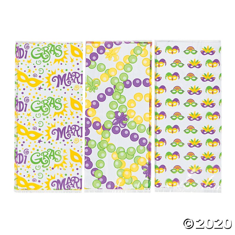 mardi gras cellophane bags