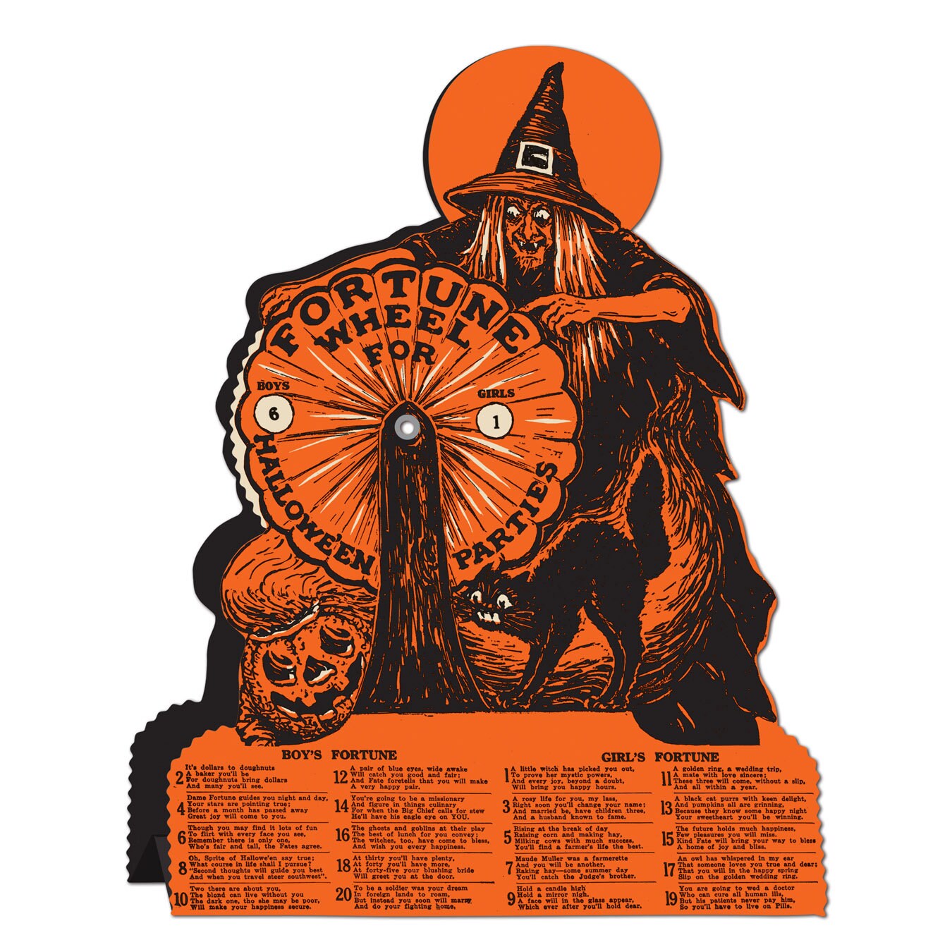 Halloween Decoration Witch Fortune Wheel Game Vintage Beistle 1927 Re…