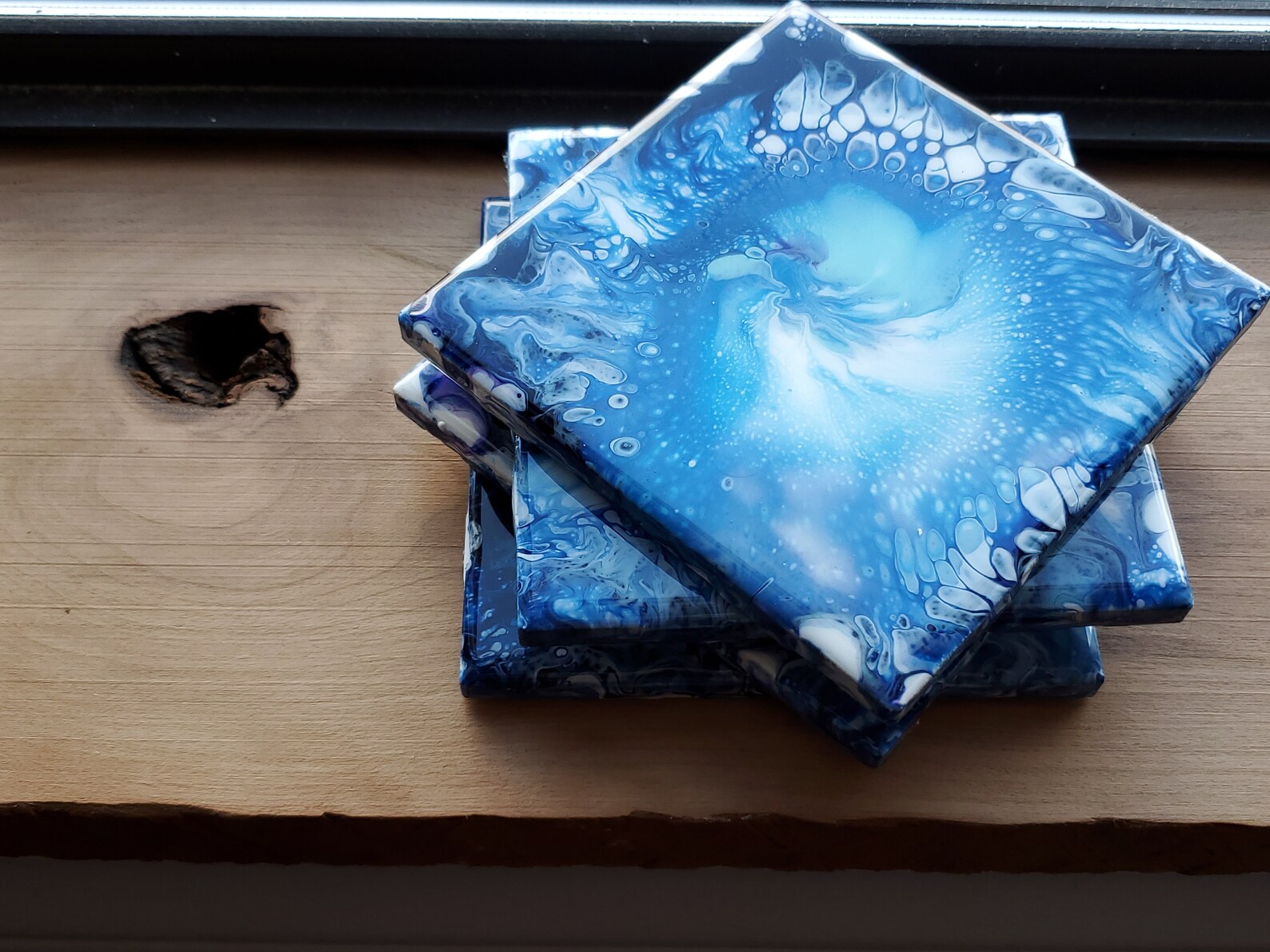 Epoxy Resin Acrylic Pour Coasters 4 Etsy