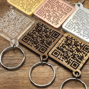 QR Code Keychain - Boyfriend, Girlfriend, Friends Gift - Business Card - Website, Music, Video Sharing