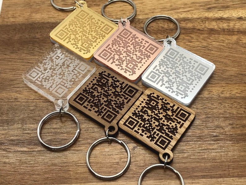 Custom Engraved QR Code Keychain Gift for Boyfriend Etsy