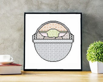 Baby Lima Bean Blackwork Embroidery Cross Stitch v1 PDF ONLY Chart Download