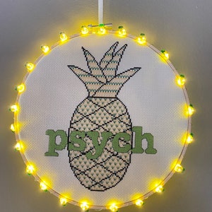 Psych Pineapple Blackwork Embroidery Cross Stitch Pattern PDF ONLY