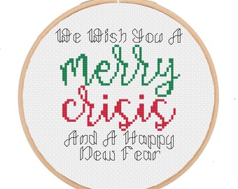 We Wish You A Merry Crisis Ornament PDF PATTERN ONLY digital cross stitch design