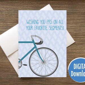 Wishing You PRs on all Your Favorite Segments, birthday card, downloadable card, for runners, strava, envelope template included