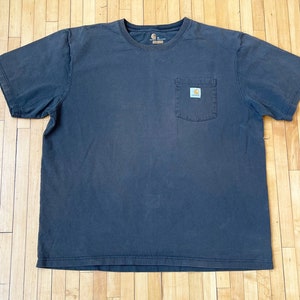 Faded Carhartt Pocket Black Shirt size XL