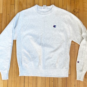 Vintage Champion Blank Gray Reverse Weave Sweater size Small