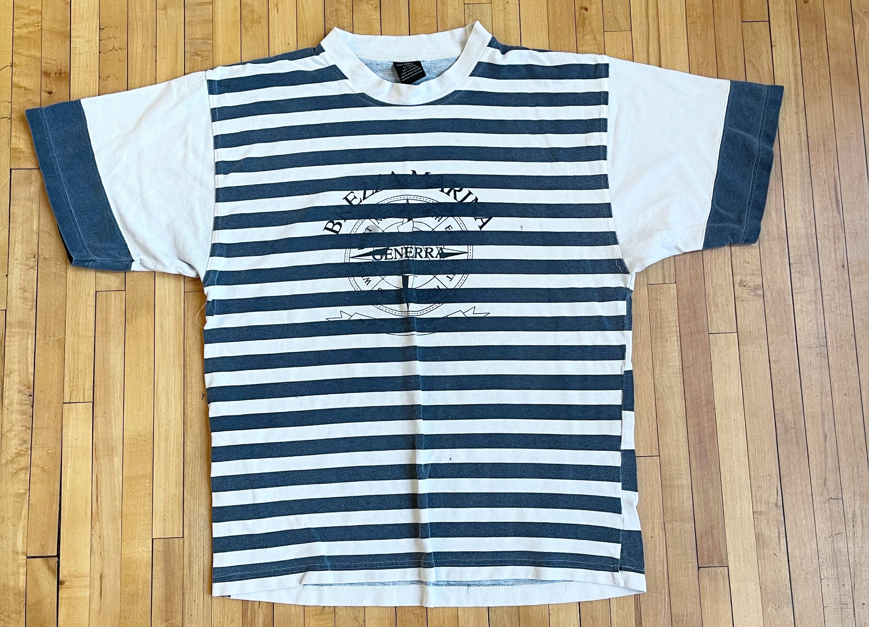 Vintage Distressed Generra Brezza Marina Striped Shirt size XL