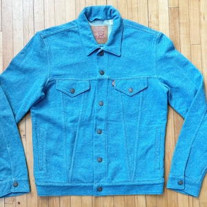 Vintage Levi Strauss Fabric Denim Style Button Up Sweater size Medium
