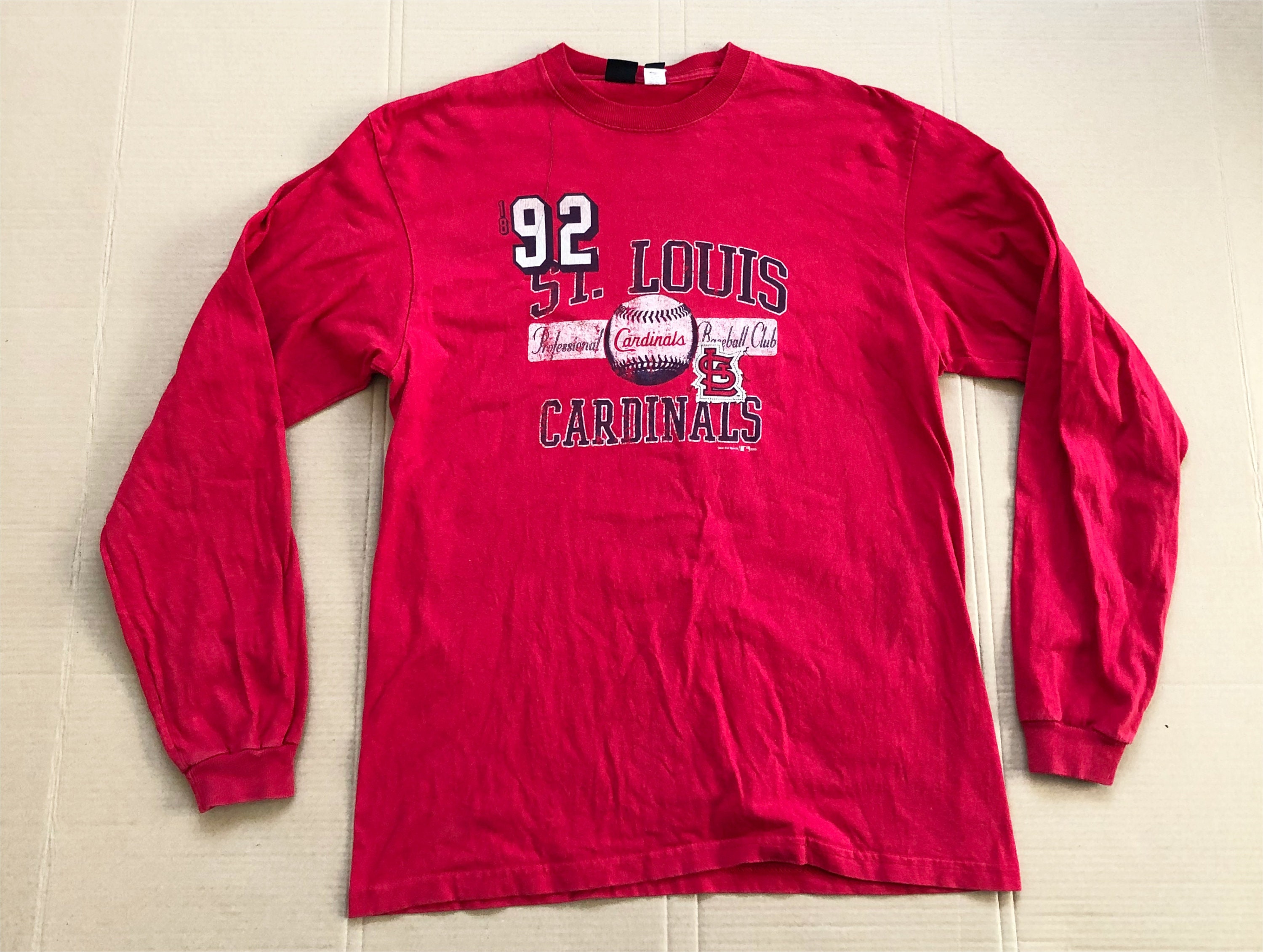 Awesome Genuine Merchandise St Louis Cardinals Long Sleeve T Shirt Red  Size14/16
