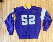 Vintage NFL Minnesota Vikings Chad Greenway Long Sleeve Full Zip Jersey size Large