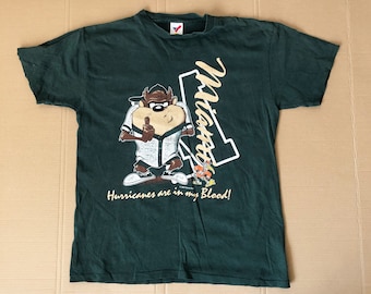 Vintage 1993 Artex University of Miami Hurricanes Tazmanian Devil Shirt size Large