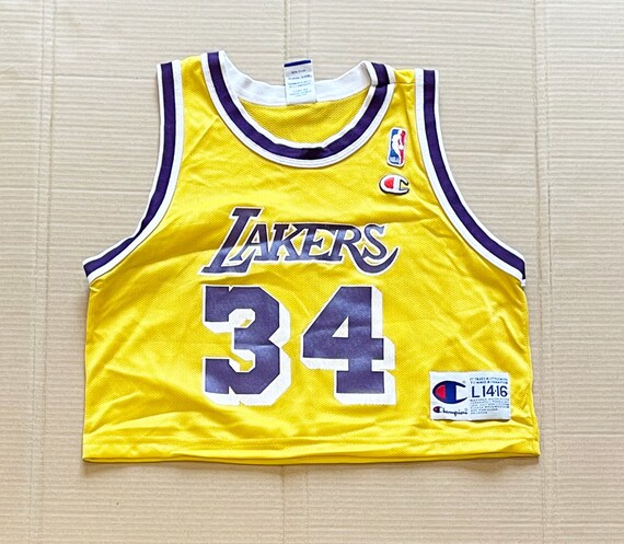 UPCYCLE Crop Top Champion Shaq O'NEAL LA Lakers Jersey - Etsy Italia