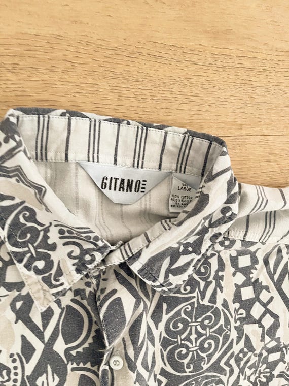 Vintage Gitano Multi Pattern Abstract Button Up S… - image 3