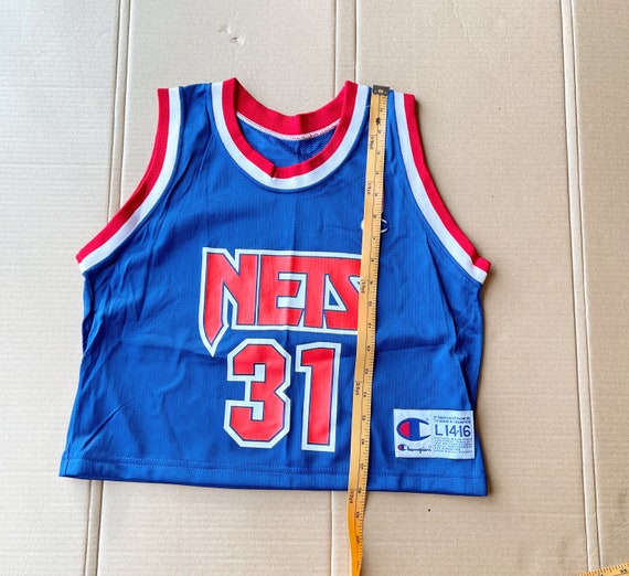 Upcycle Crop Top Champion Ed O Bannon New Jersey/brooklyn Nets
