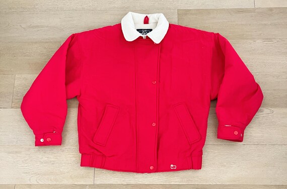 Vintage Woolrich Woman Red Shell Full Zip and But… - image 1