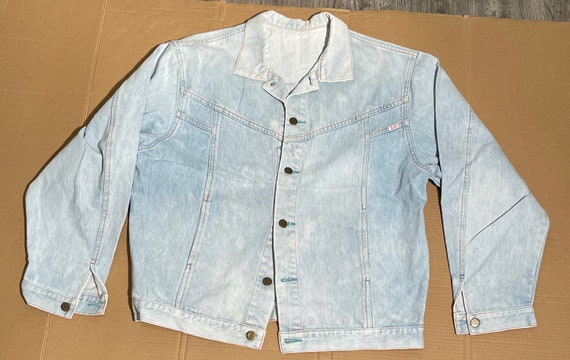 Vintage Lee Faded Light Blue Denim Jean Jacket Size Large Etsy