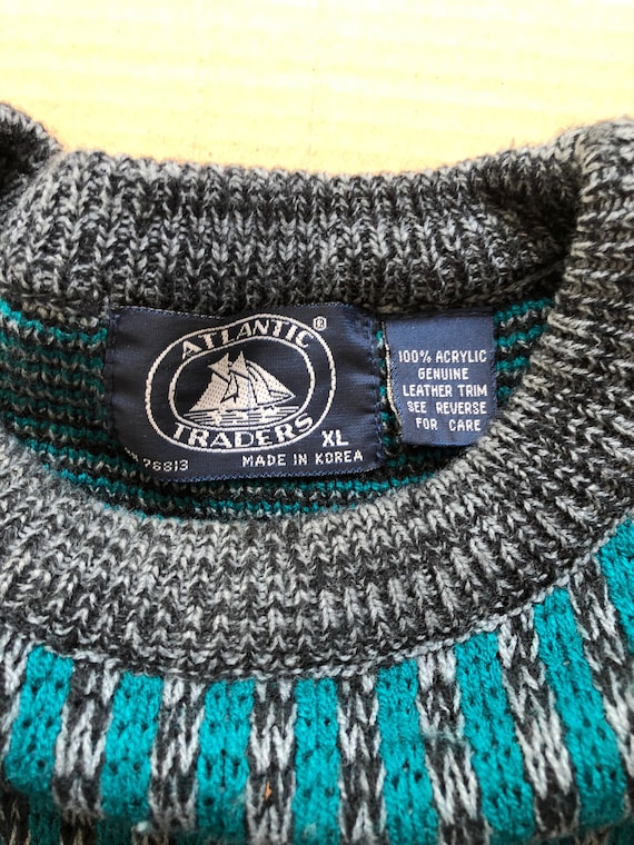 Vintage Atlantic Trader Triangle Knit Sweater siz… - image 3
