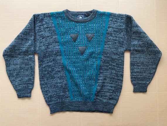 Vintage Atlantic Trader Triangle Knit Sweater siz… - image 1
