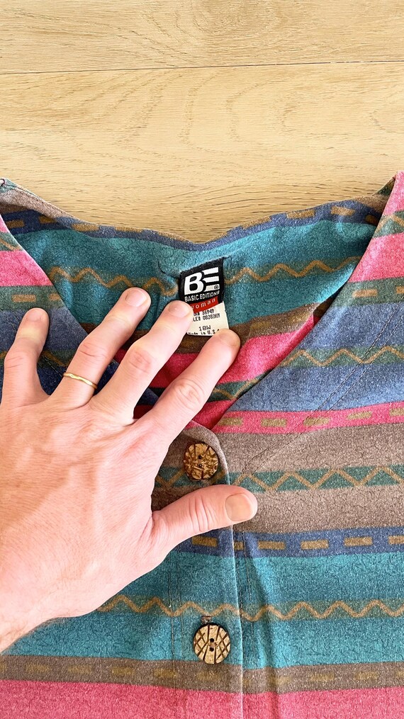 Vintage Basic Editions Abstract Striped Rainbow F… - image 4