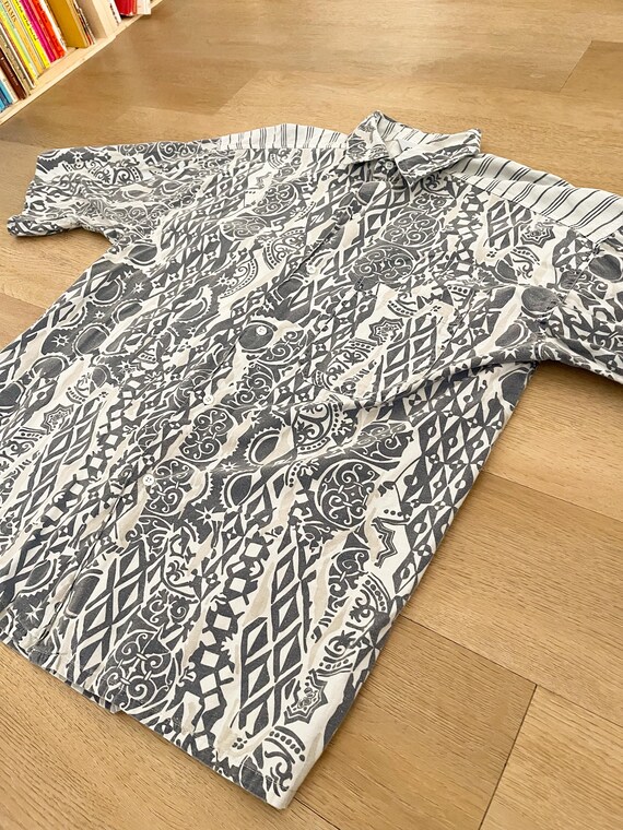 Vintage Gitano Multi Pattern Abstract Button Up S… - image 2