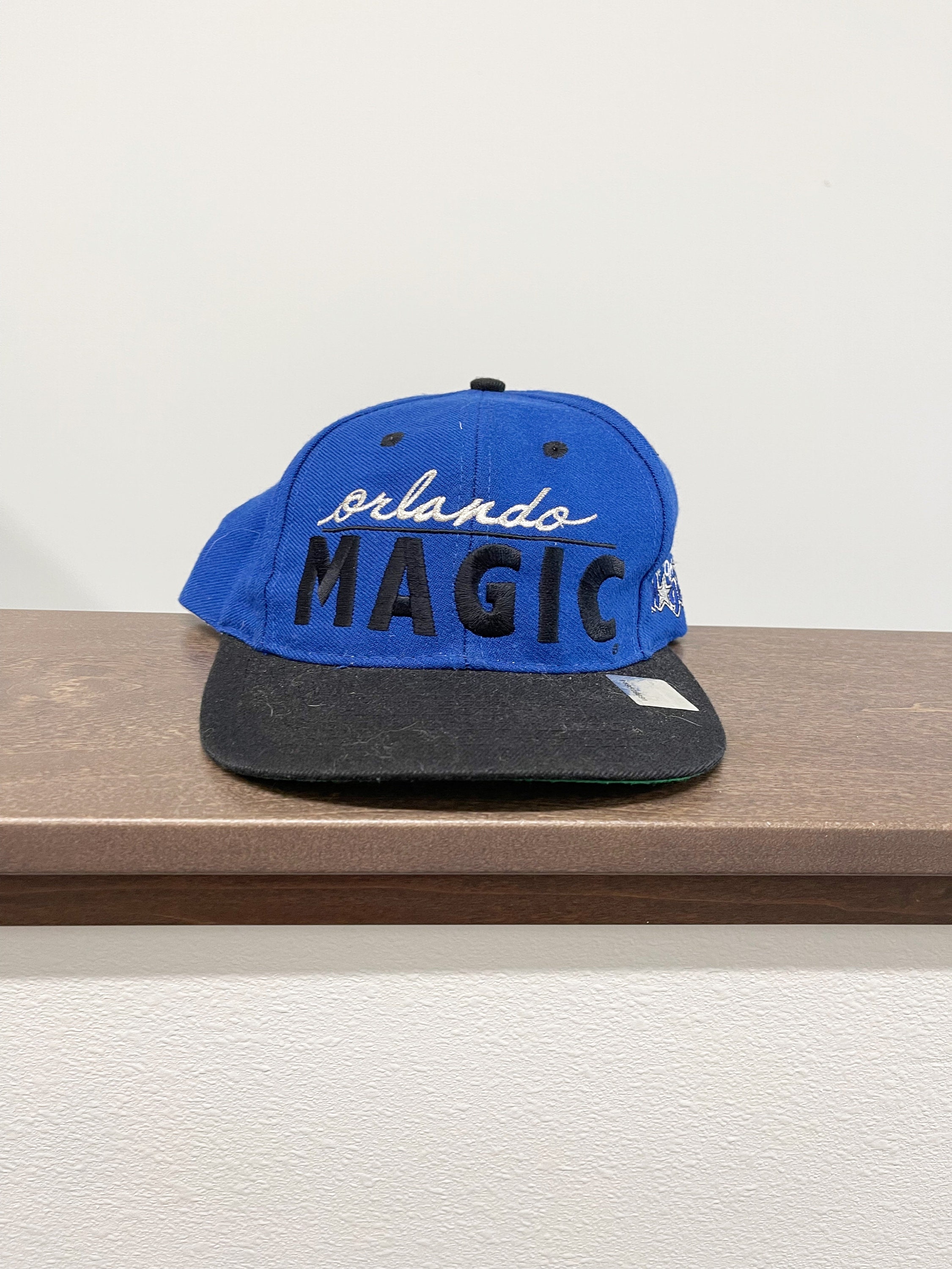 New Era Orlando Magic Fitted Hat Size 7 3/8 Rare Vintage VTG NBA Black  White