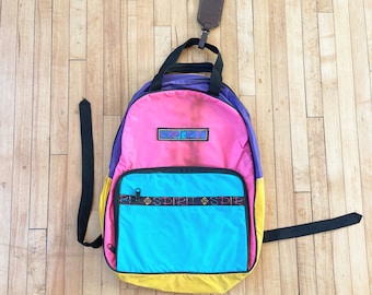 Vintage Spirit Neon Color Block Backpack