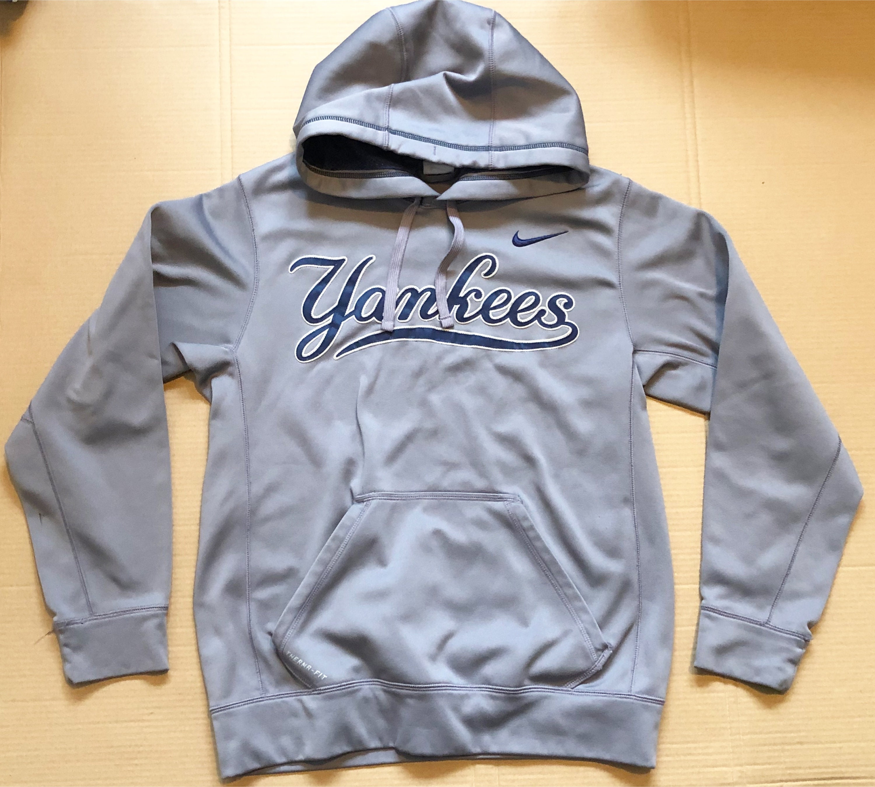 Vintage Nike Therma Fit Stitched New York Yankees MLB Hoodie Sweater size  Small