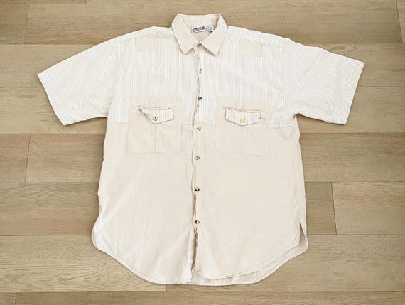 Vintage Jordache Basics Multi Pattern Button Up S… - image 1