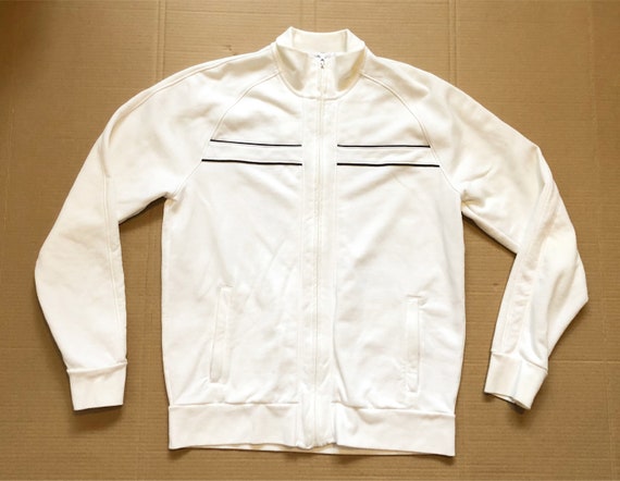 Vintage Calvin Klein Full Zip White Jacket Sweate… - image 1