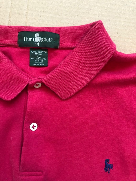 Vintage 90's Hunt Club Horse Striped Polo Shirt s… - image 2