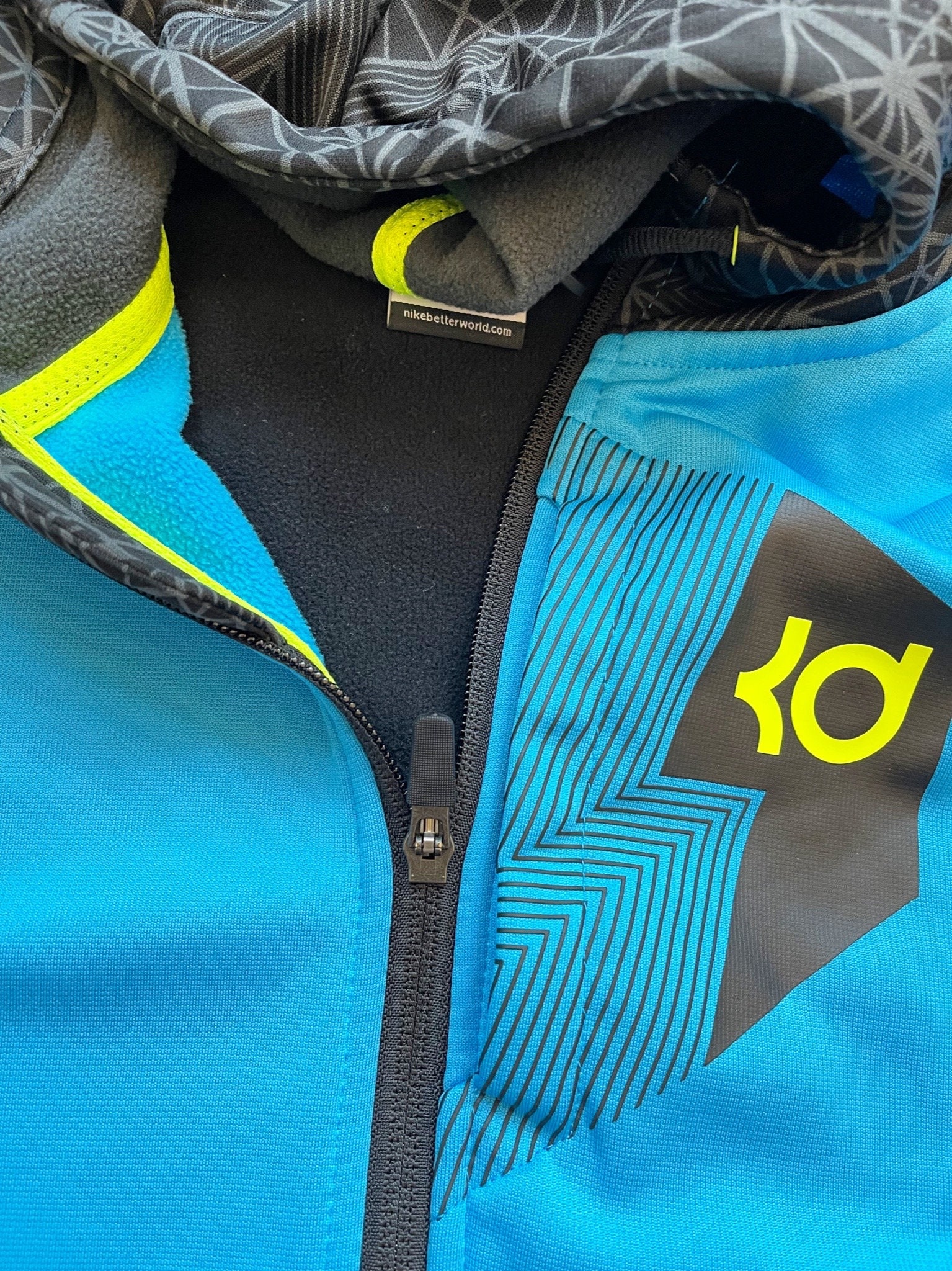 Nike Therma Fit KD Full Zip Blue Yellow Neon Hoodie Sweater Size XL Etsy UK