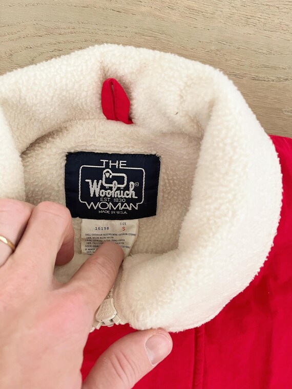Vintage Woolrich Woman Red Shell Full Zip and But… - image 4