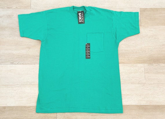 Vintage Basic Edition Plain Pocket Green NWT Shir… - image 1