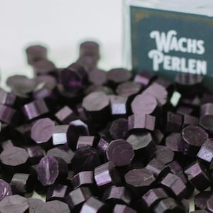 Dunkel Lila Metallic Wachs Perlen, Siegelwachs Perlen, Siegelwachs Lila, Siegelwachs Dunkel Lila, Wachs Perlen Lila, Wachs Perlen