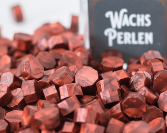 Cuentas de cera metálica roja, cuentas de cera de sellado, cera de sellado