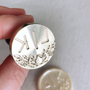 Seal stamp floral, seal initials floral, seal with initials, seal wedding, seal stamp, seal stamp personalized, seal