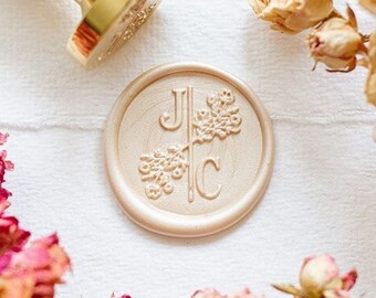 Seal stamp peonies, seal stamp with initials, seal stamp wedding, seal stamp, seal stamp personalized, seal