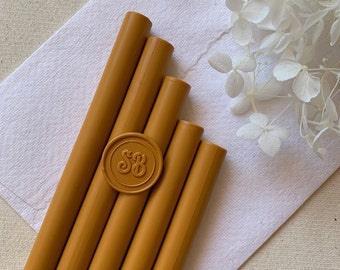 Barras de lacre ocre de 11 mm | Juego de 5 | Lacre para bodas | Barras de lacre | Lacre para invitaciones | SiegelBoutique