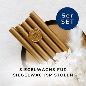 Gold Siegelwachs, Siegelwachs Stangen, 5er Wachsset, 11mm Wachsstangen, Siegel prägen, Siegelwachs zum Siegel prägen, Wachssiegel prägen