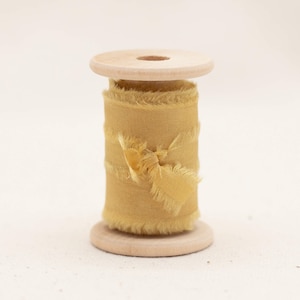 Honey silk ribbon, silk ribbon wedding, hand dyed silk ribbon