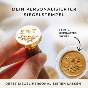 Zegelstempel olijftak, zegel met initialen, zegel bruiloft, zegelstempel, zegel gepersonaliseerd, zegelstempel olijf - Elenore