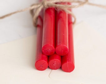Lacre rojo, juego de 5 piezas, barras de cera de 11 mm, sello, sello de sellado