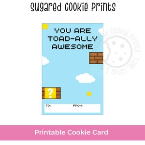 Toad-ally Super Cookie Karte 6x4, 3.5x5 Valentinstag Cookie Karte, Geschenkkartenhalter, Mini Cookie Card, Mario Valentine