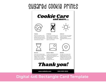 Cookie Care Card Template 6x4: Editable Canva Design (Digital Download)