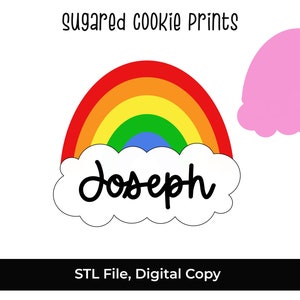 Rainbow Cloud Plaque Cookie Cutter STL File, STL Rainbow Cookie Cutter, Easter STL, Cloud Cookie Cutter