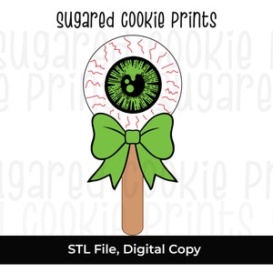 Eye Lollipop Cookie Cutter STL File, Halloween cookie cutter , STL, Eyeball Popsicle