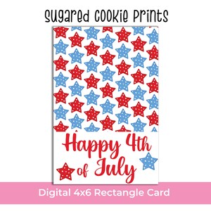 Fourth of July Cookie Card, Digital Card, Happy 4th of July, Independence Day, Printable July 4th Card