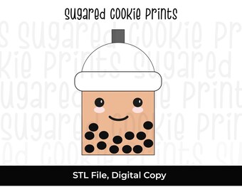 Boba Cookie Cutter STL File, Bubble Tea Cookie Cutter, STL, Boba Cookie